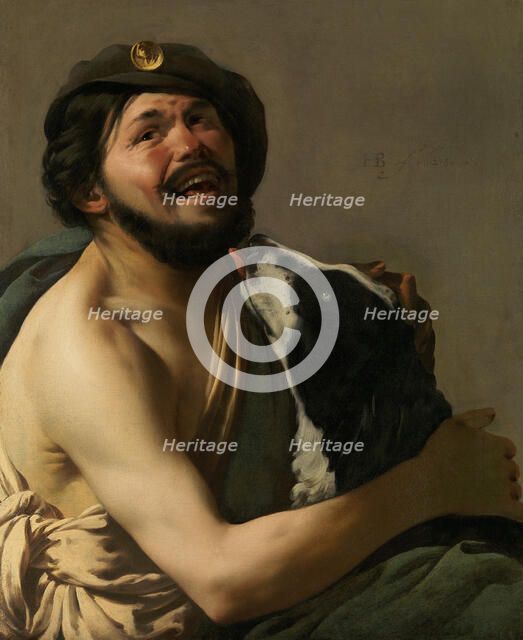 A Laughing Bravo with his Dog (Diogenes?), 1628. Creator: Terbrugghen, Hendrick Jansz (1588-1629).
