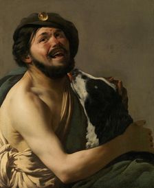 A Laughing Bravo with his Dog (Diogenes?), 1628. Creator: Terbrugghen, Hendrick Jansz (1588-1629)