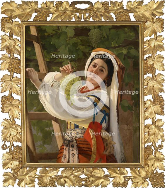 A laughing Girl in South Italian dress, 1857. Artist: Sorokin, Yevgraf Semyonovich (1821-1892)