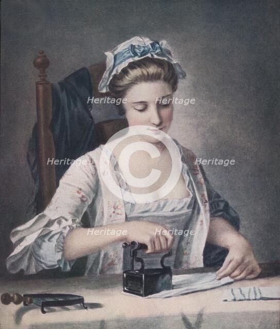 A Laundry Maid Ironing, c1765, (1905). Artist: Henry Robert Morland