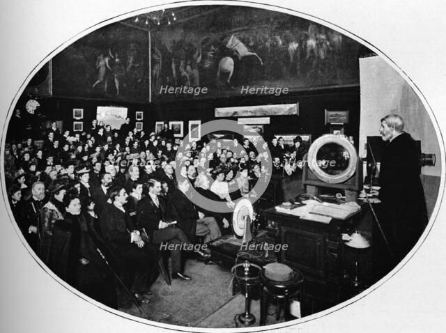 A lecture at the Royal Society of Arts, London, c1903 (1903). Artist: Unknown.