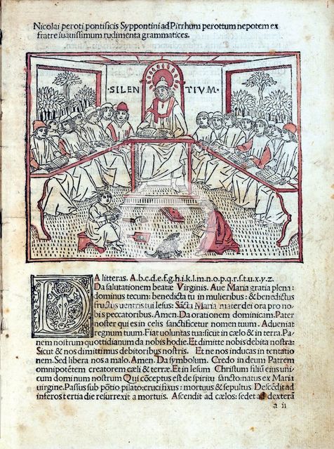 A lesson (From Rudimenta grammatices). Artist: Perottus (Perotti), Nicolaus (Niccolò) (1429-1480)