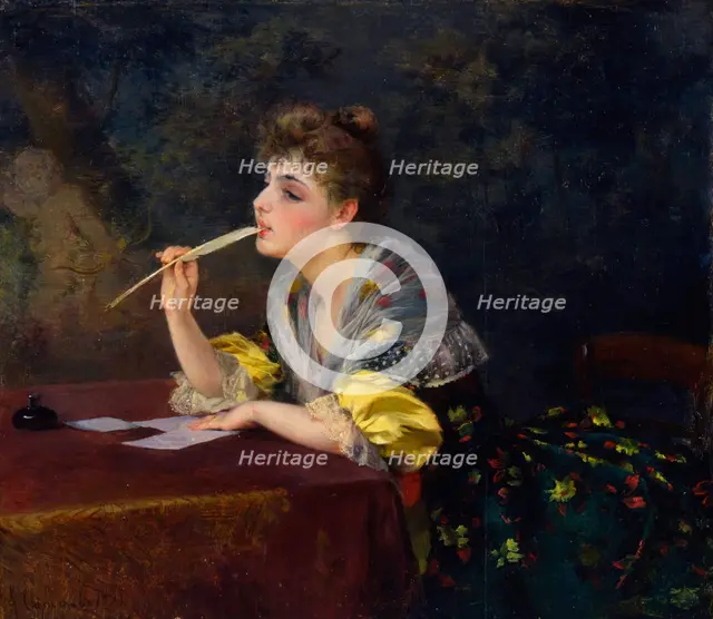 'A Letter', 1893.  Artist: Klavdi Stepanov
