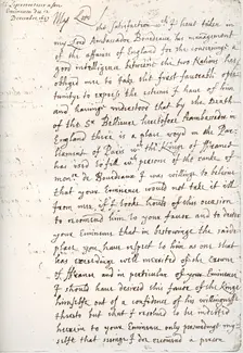 A letter by Oliver Cromwell to Cardinal Mazarin, 4 December 1657, (1899)