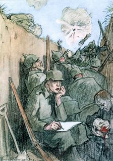 A Letter from the German Trenches 1916. Creator: Louis Raemaekers