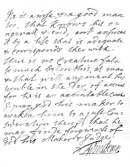 A letter from William Penn of Pennsylania, late 17th-early 18th century, (1840).Artist: William Penn