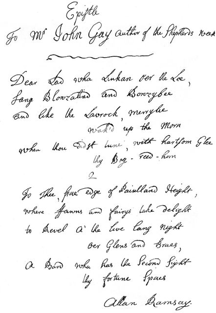 A letter from Allan Ramsay to John Gay, 18th century (1840). Artist: Unknown