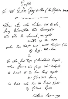 A letter from Allan Ramsay to John Gay, 18th century (1840)