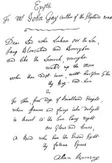A letter from Allan Ramsay to John Gay, 18th century (1840)