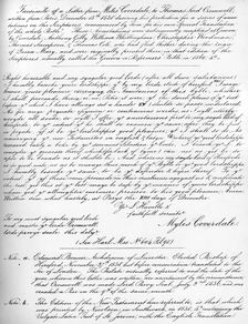 A letter from Miles Coverdale, Bishop of Exeter, to Thomas Lord Cromwell, 1538, (1840).Artist: Miles Coverdale