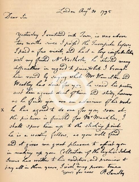 A letter from Paul Sandby, 1795 (1904). Artist: Paul Sandby.