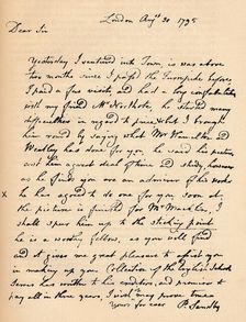 A letter from Paul Sandby, 1795 (1904). Artist: Paul Sandby