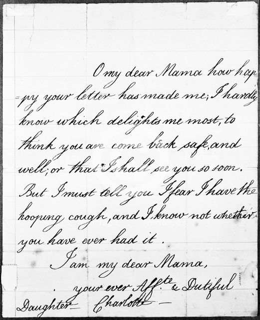 A letter from Princess Charlotte to her mother, Queen Caroline, 1804. Creator: Princess Charlotte.