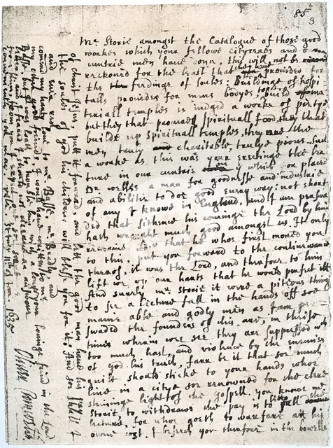 A letter to a Mr Storie by Oliver Cromwell, St Ives, 11 January, 1635-1636, (1899). Artist: Unknown
