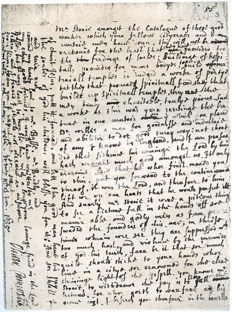 A letter to a Mr Storie by Oliver Cromwell, St Ives, 11 January, 1635-1636, (1899). Artist: Unknown