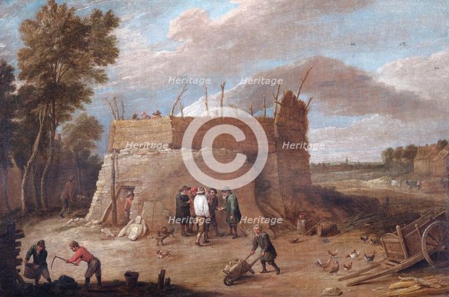 'A Lime-kiln with Figures', 17th century. Artist: David Teniers II.