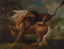 A Lion Attacking a Horse, 1762. Creator: George Stubbs