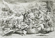 A Lion Hunt, 16th century. Creator: Antonio Tempesta