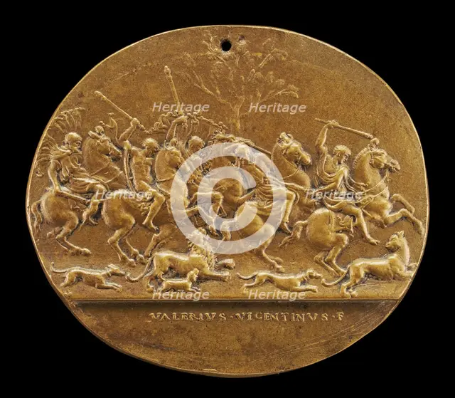 A Lion Hunt. Creator: Valerio Belli.
