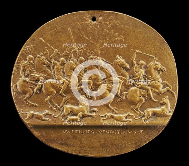 A Lion Hunt. Creator: Valerio Belli.