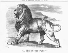 "A Lion in the Path!", 1882. Creator: Joseph Swain