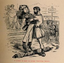 A Lictor is sent to arrest Publilius Volero 1852. Artist: John Leech