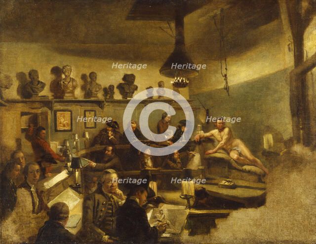 A Life Class at St Martin's Lane Academy, 1761-62. Creator: Johan Zoffany.