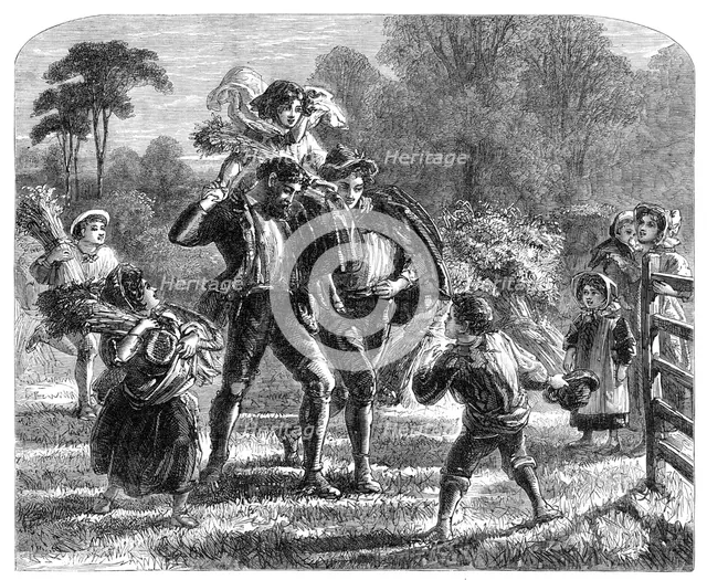 A light load from the last-reaped field, 1864. Creator: Unknown.