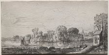 A Little Chapel by a Pond. Creator: Jan van de Velde (Dutch, 1620-1662)
