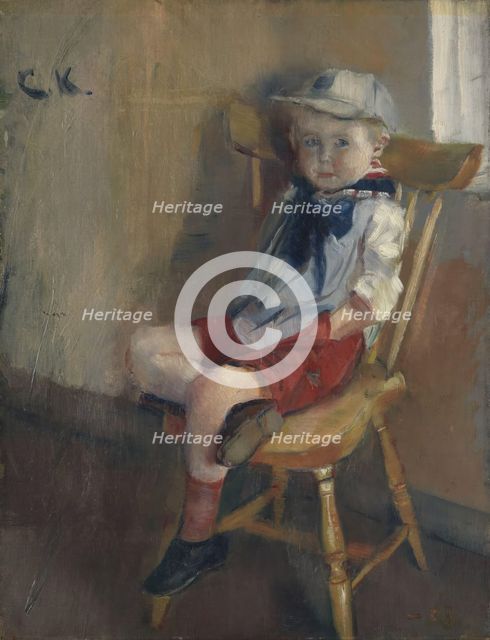 A little Boy on a Chair, 1888, 1888. Creator: Christian Krohg.