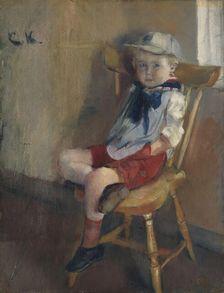 A little Boy on a Chair, 1888, 1888. Creator: Christian Krohg