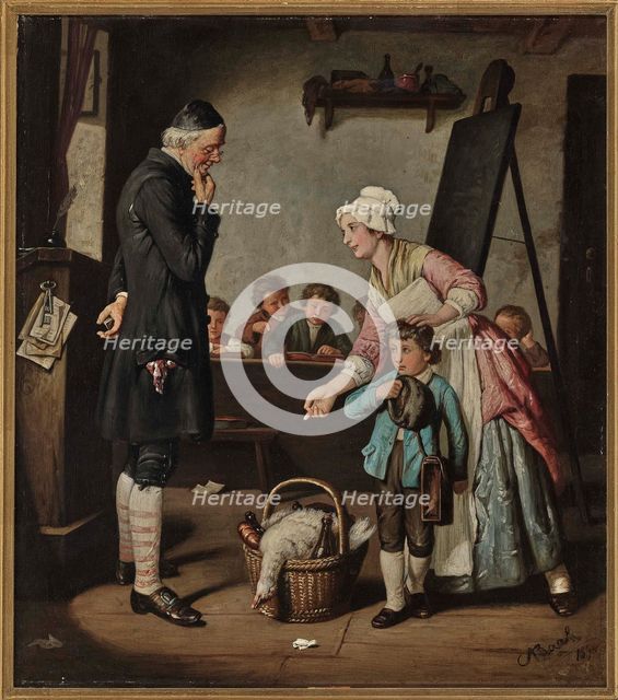 A little gift, 1874. Creator: Bach, Alois (1809-1893).