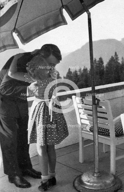 A little girl visits the Führer at Obersalzberg, Bavaria, Germany, 1936. Artist: Unknown