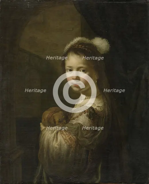 A Little Girl with a Puppy in Her Arms, 1635-1639. Creator: Flinck, Govaert (1615-1660).