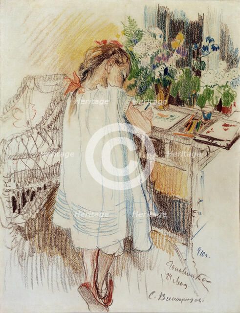 A little one, 1910. Artist: Vinogradov, Sergei Arsenyevich (1869-1938)