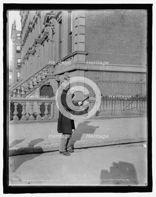 A little music in New York, c1900. Creator: Byron Company.