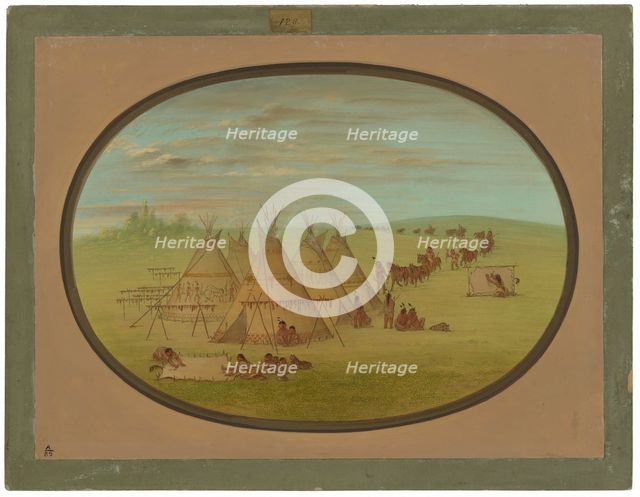 A Little Sioux Village, 1861/1869. Creator: George Catlin.