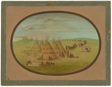A Little Sioux Village, 1861/1869. Creator: George Catlin