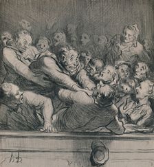 A Literary Discussion in the Upper Gallery c.1864, (1946). Artist: Honore Daumier