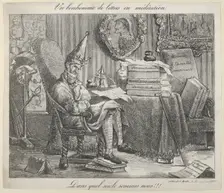 A Literary Fellow Meditating, 1821., 1821. Creator: Eugene Delacroix
