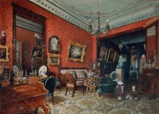 A living room, 1840s. Artist: Premazzi, Ludwig (Luigi) (1814-1891)
