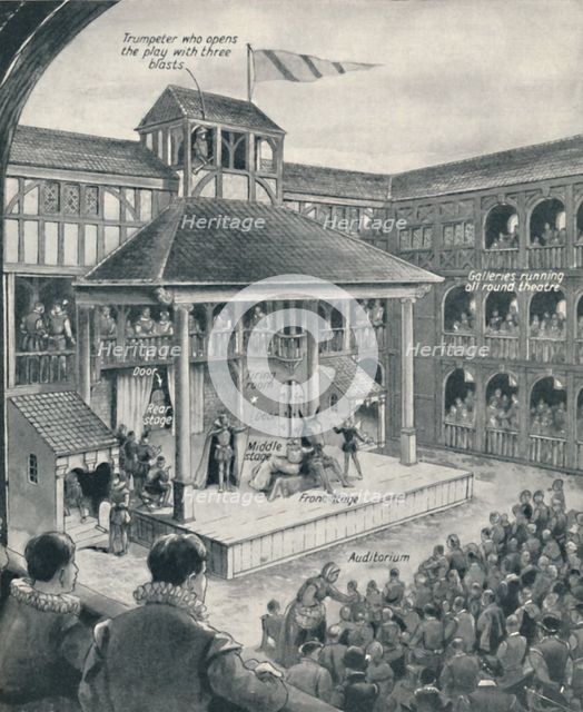 'A London Theatre in Shakespeare's Time', c1934. Artist: Unknown.