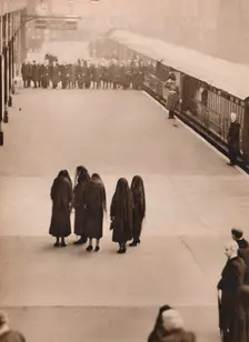 A lone group of royal mourners: Queen Mary with the Princess Royal 1936