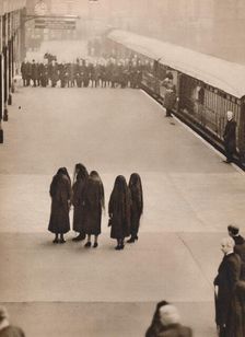 A lone group of royal mourners: Queen Mary with the Princess Royal 1936