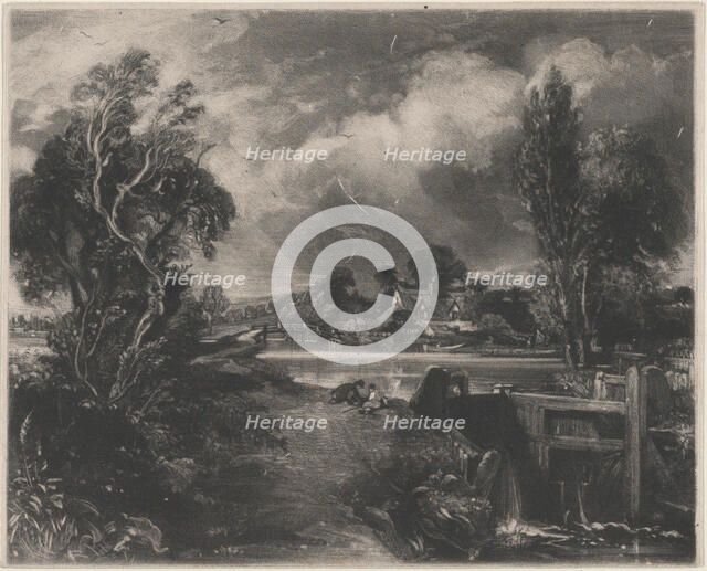 A Lock on the Stour, 1830. Creator: David Lucas.