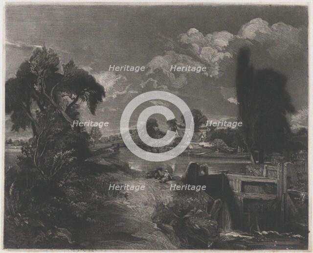 A Lock on the Stour, 1830. Creator: David Lucas.