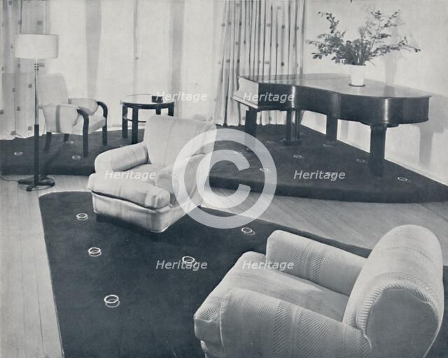 'A lounge, designed and carried out by Ian Henderson & Co., London', 1935. Artist: Unknown.