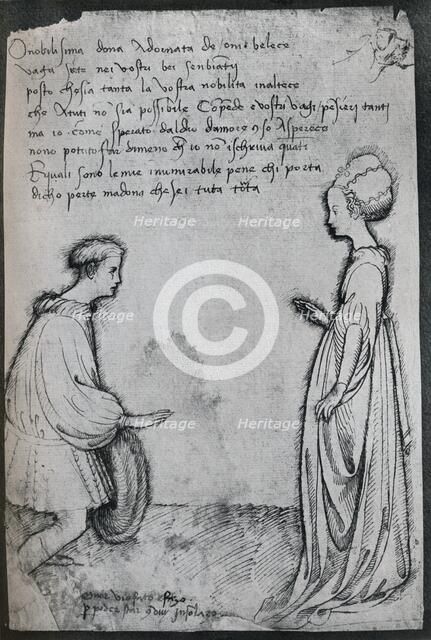 A Love Duet, (c15th century), 1925. Artist: Pisanello