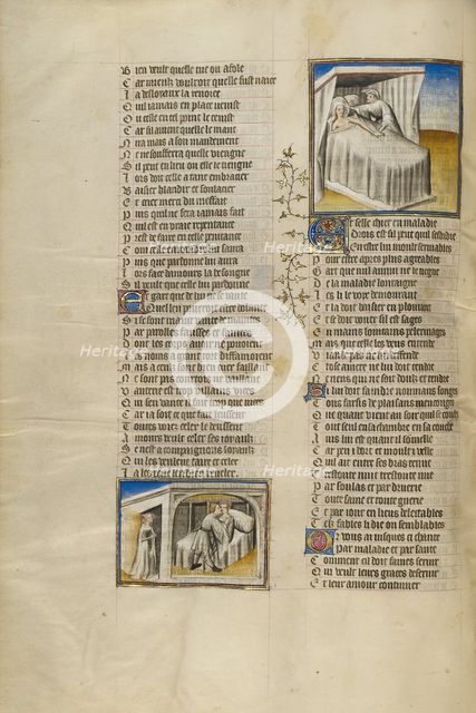 A Lover Entering the Bedroom of his Beloved: A Lover Finding the Pulse of his Beloved, about 1405. Creator: Unknown.