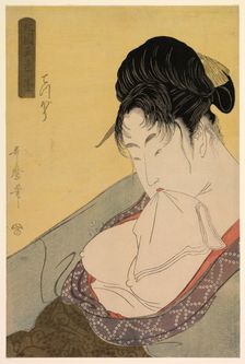 A Low Class Prostitute (Gun [teppo]), from the series "Five Shades of Ink in the..., c. 1794/95. Creator: Kitagawa Utamaro